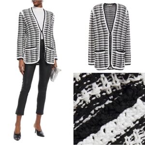 Maje J Striped Cotton-Blend Cardigan